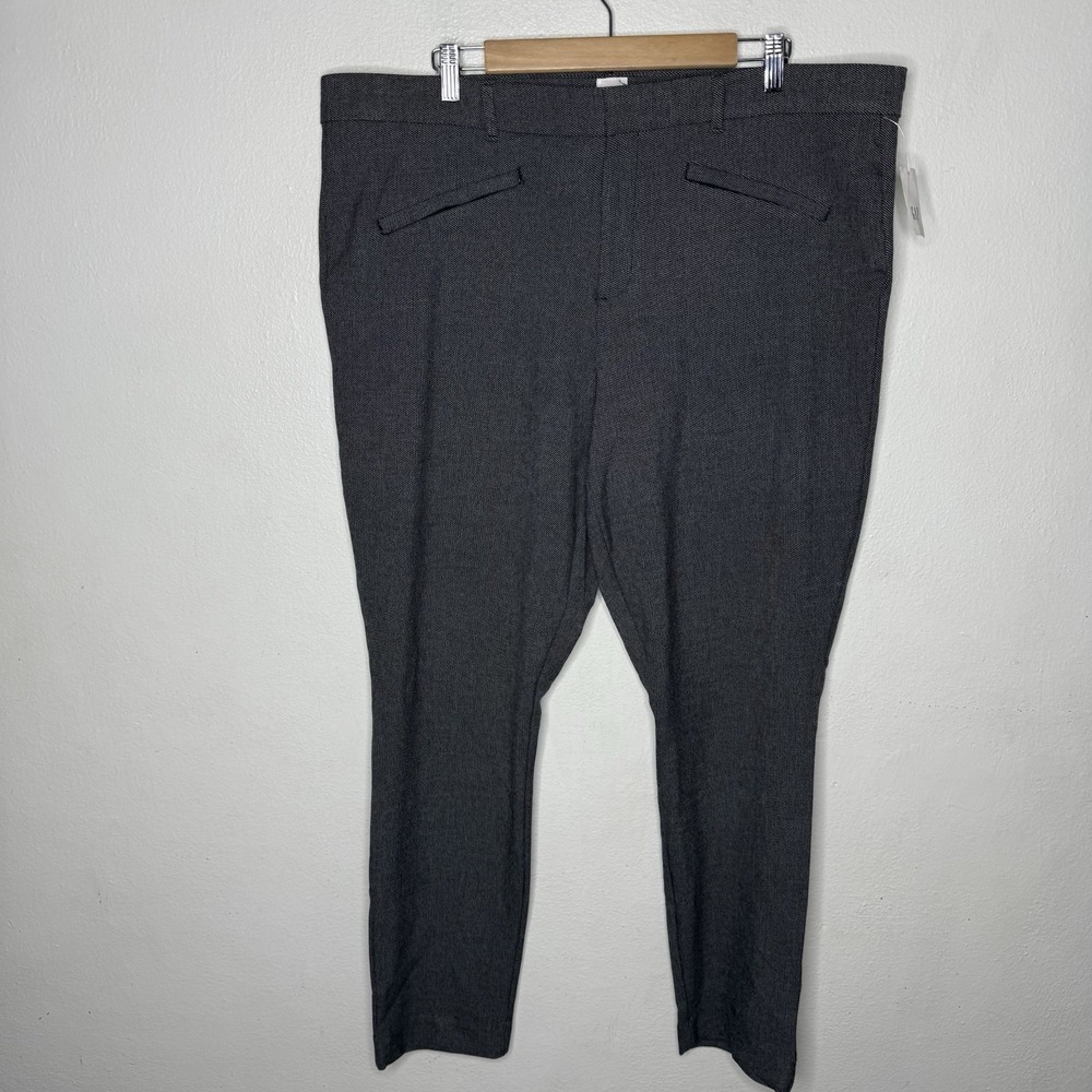 New Gap Signature Skinny Ankle White Gray Heather Business Womens 20 Tall